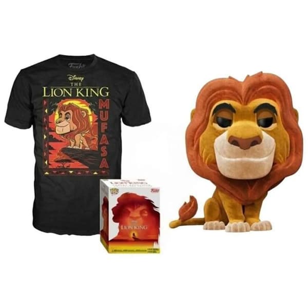 T-shirt Funko Pop Disney - Lejonkungen - Mufasa Flockad - Begränsad Utgåva - Storlek Stor