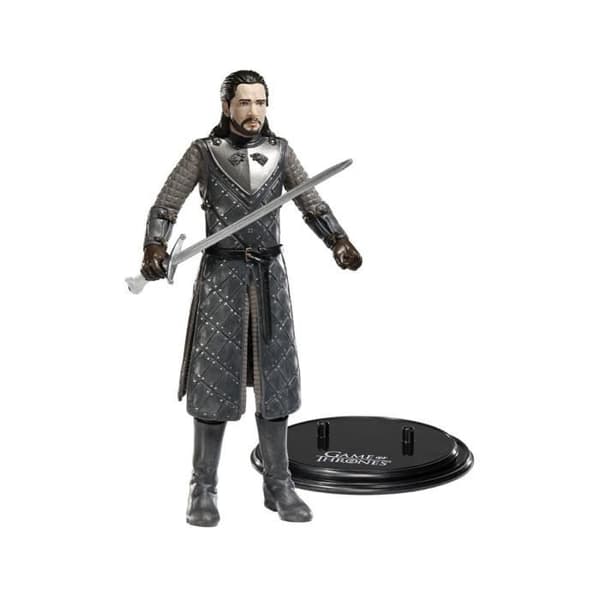 Figur i flexibelt material - NOBLE COLLECTION - Game Of Thrones - Jon Snow 18 cm - Vit - Vuxen