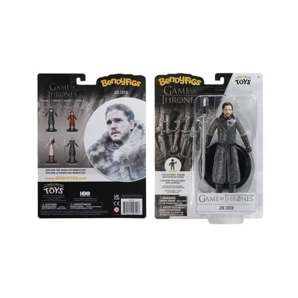 Figur i flexibelt material - NOBLE COLLECTION - Game Of Thrones - Jon Snow 18 cm - Vit - Vuxen