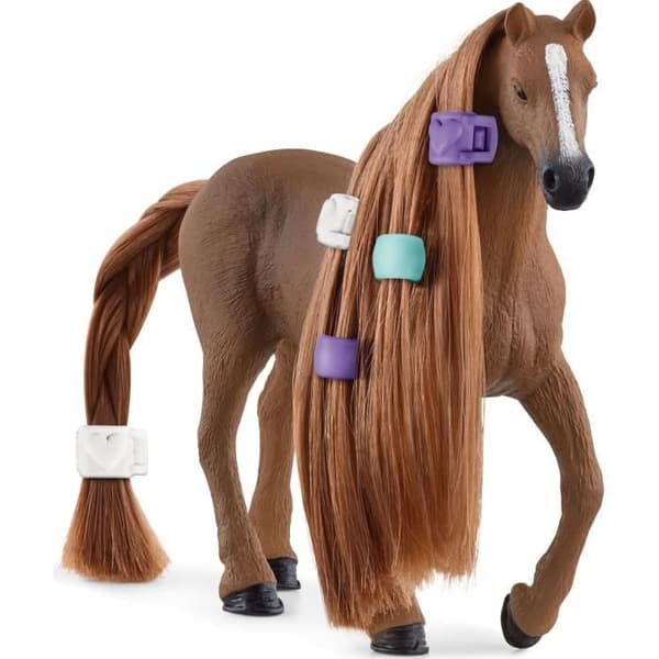 Styling engelsk fullblodsstofigur - Realistisk hästfigur med stilbar man och tillbehör - för pojkar och flickor