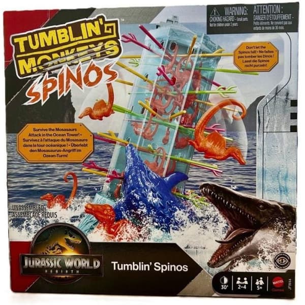 Figur mini - miniatyrfigur Mattel Jurassic World: Spinos som rullar nerför.