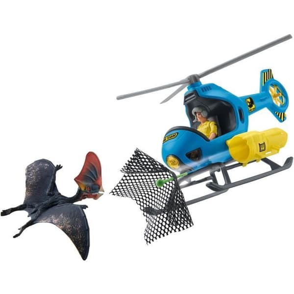 Leksats - SCHLEICH - Luftattack - Dinosaurier - Anestesikanon - Helikopter