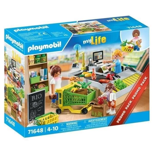 PLAYMOBIL 71648 Kassa i mataffären, My Life Shopping, Kampanjpaket, 65 delar, Från 4 år