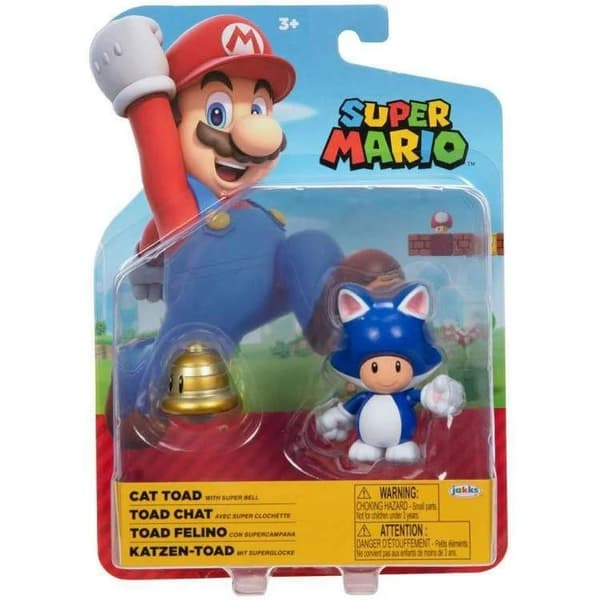 Super Mario Figur 10cm Cat Toad with Super Bell