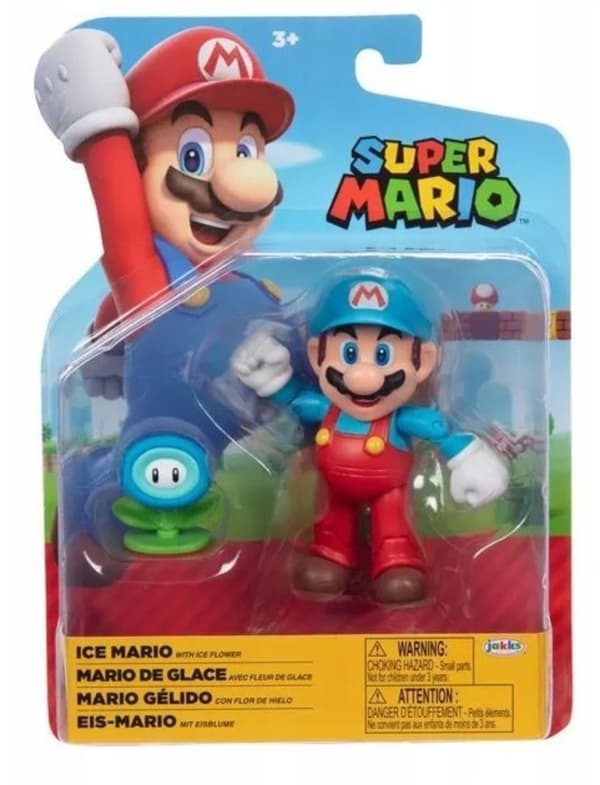 Super Mario Figur 10cm Ice Mario with Ice Flower