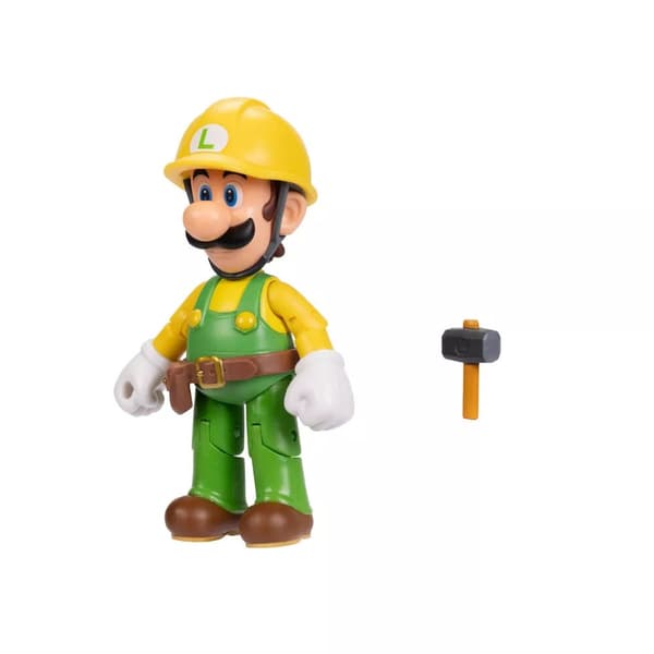 Super Mario Hahmo 10cm Builder Luigi with Utility Belt