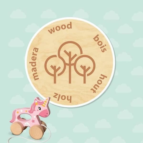 Ledad figur SES Creative Unicornio de madera 2 en 1 Enhörning