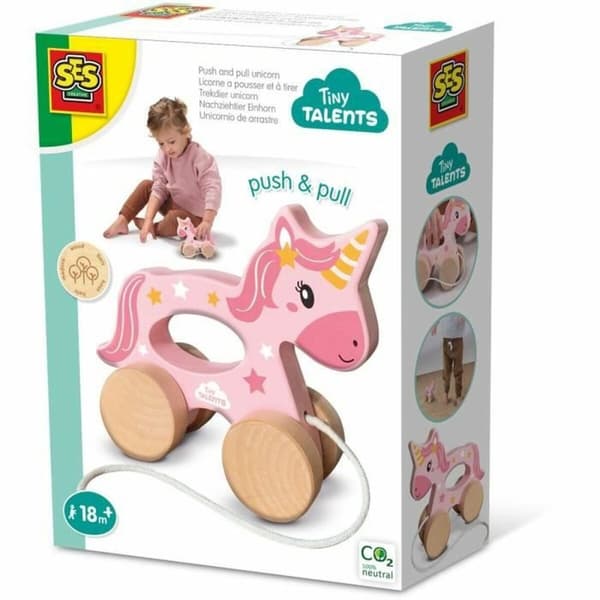 Ledad figur SES Creative Unicornio de madera 2 en 1 Enhörning