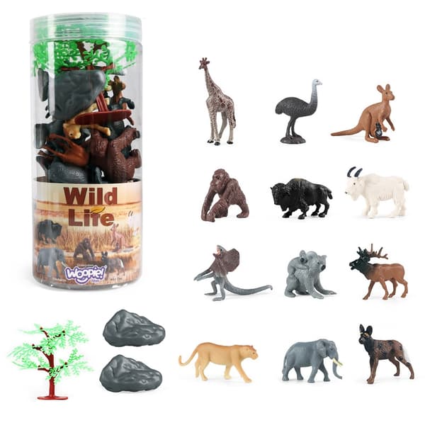 WOOPIE Wildlife Figuurit 15 kpl sarja - versio 1