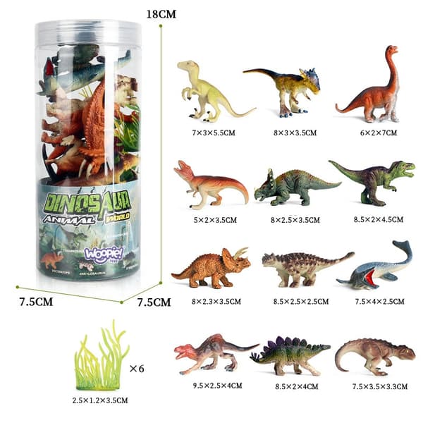 WOOPIE Set med Dinosauriefigurer 18 delar - version 2