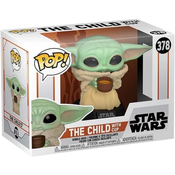 Funko Pop! Star Wars: Mandalorian - Barn med kopp - Grön - Barn - Pop!- USED