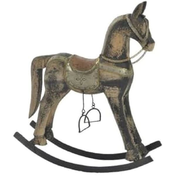 Dekorativ statyett - HOME ESPRIT - ESPRIT Häst - Brun Svart Grå - 41 x 12 x 49 cm - Inomhus