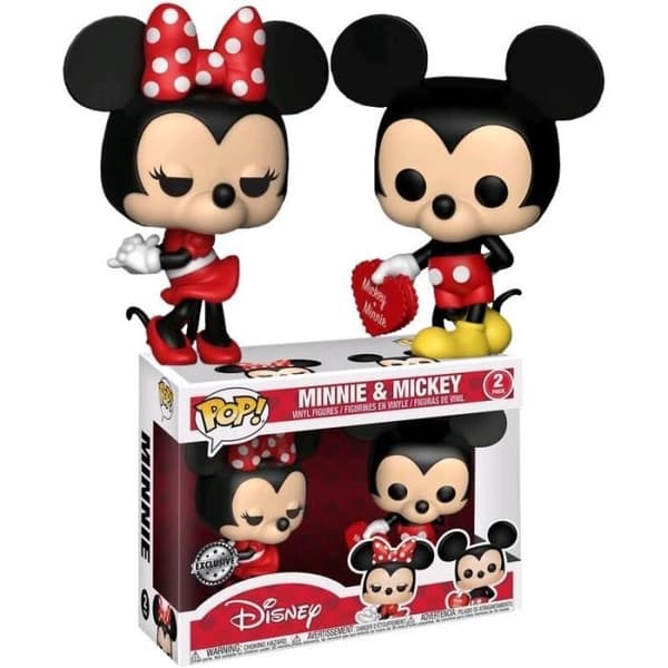 Disney Figurine - Bi-Pack Valentine Minnie & Mickey Exklusiv Pop 10cm- USED