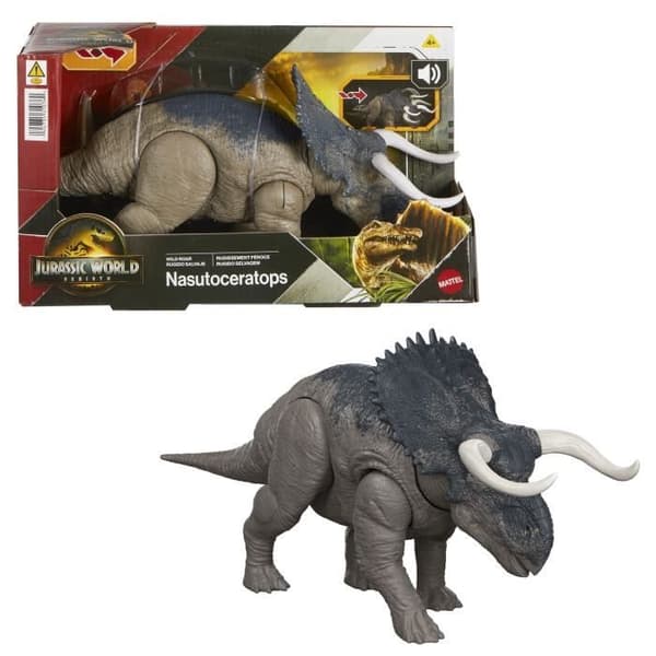 Jurassic World - Nasutoceratops - Ledad figur med attack och ljud - JGC81