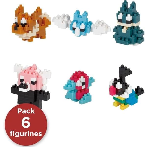 6-delat klossfigurset - BANDAI - NANOBLOCK - Pokémon-paket av normal typ