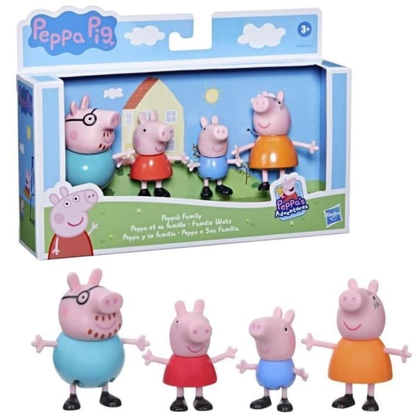 Peppa Pig-figurer - Paket med 4 - Peppa, Mummy Pig, Papa Pig och George - Från 3 år