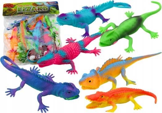 LeanToys figuriner ödlor reptiler färgade 8 delar