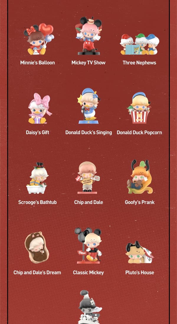 POP MART DIMOO WORLD × DISNEY Series Figuurit Blind Box 1PC/12PCS Mystery Box