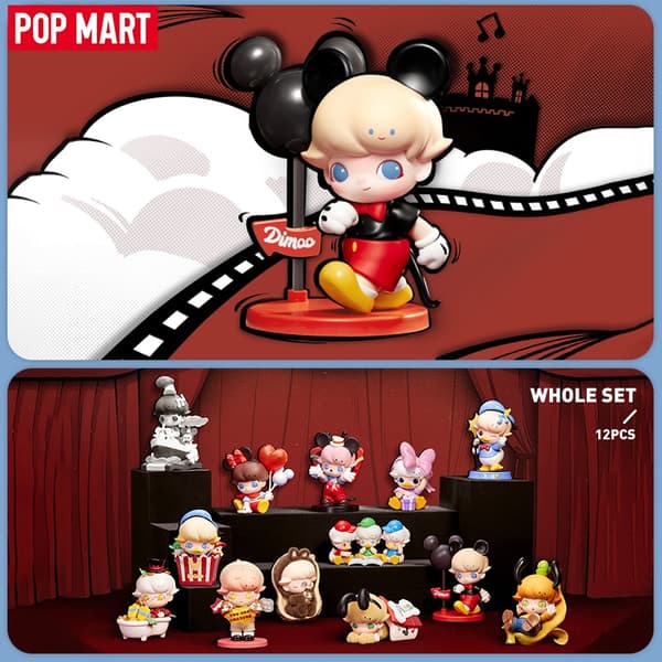 POP MART DIMOO WORLD × DISNEY Series Figuurit Blind Box 1PC/12PCS Mystery Box