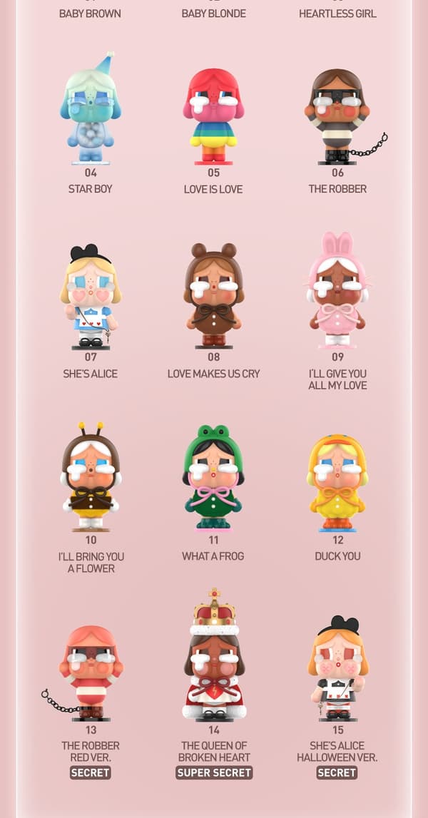 POP MART CRYBABY Crying Again -sarjan hahmot Mystery Box 1 kpl/12 kpl POPMART Blind Box -figuuri
