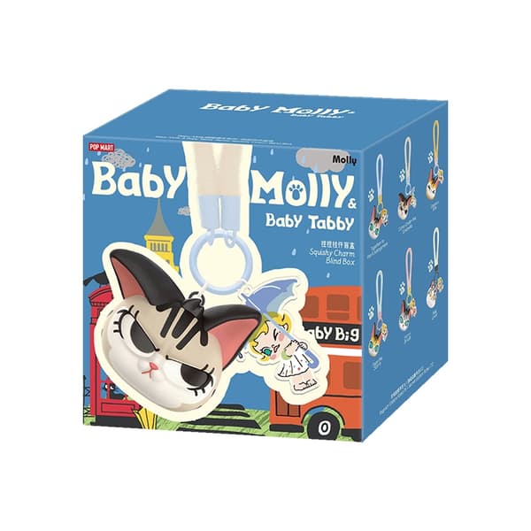 POP MART THE MONSTERS Baby Molly & Baby Tabby -sarjan nipistysriipusverholaatikko 1 kpl/6 kpl