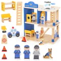 Miniatyrbillede 1 af 10: VIGA politistation i træ med politibiler, 3 etager, 14 dele
