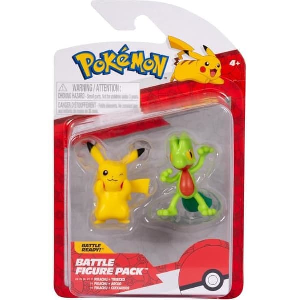 Pokémon - Set med 2 figuriner av Pikachu och Geckabor