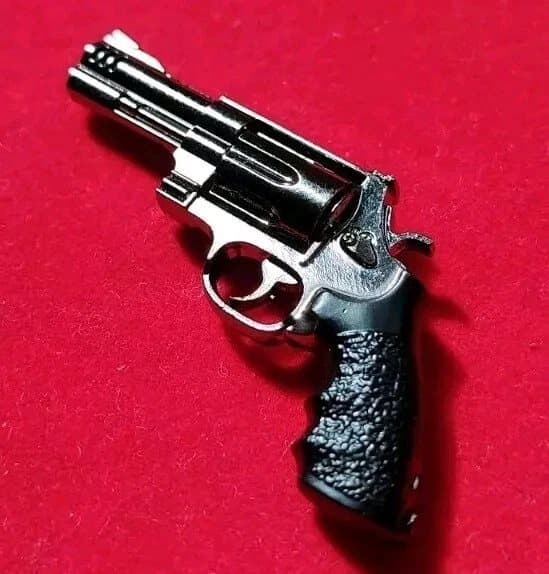 Colt Python Revolver Pistol 1/6 Scale Gun Metal For 12
