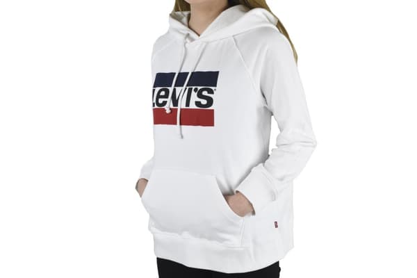 Levi's Sport Graphic Hoodie 359460001, Kvinna, Tröjor, Vit