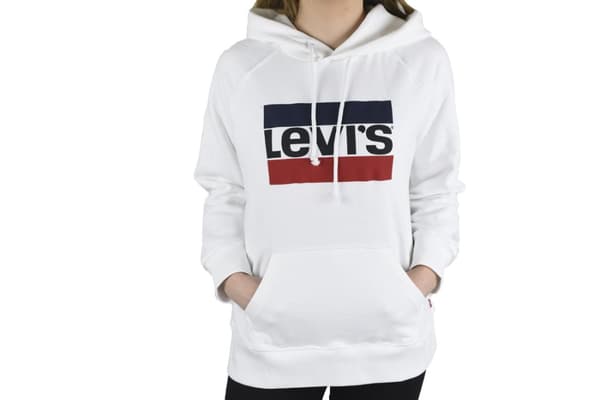 Levi's Sport Graphic Hoodie 359460001, Kvinna, Tröjor, Vit White XS