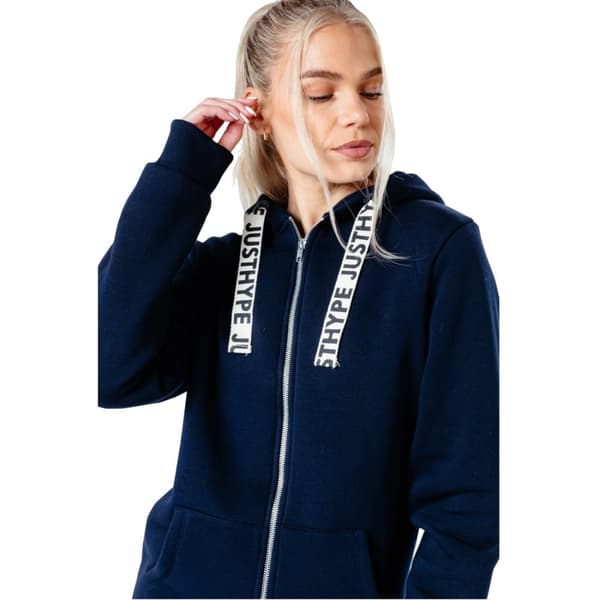 Justhype Drawstring Zip Hoodie HYPWOMHOOD003, Kvinde, Sweatshirts, Marine blå