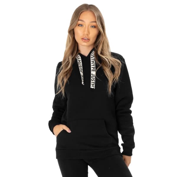 Justhype Drawcord Hoodie NXTWOM3017, Kvinna, Tröjor, Svart
