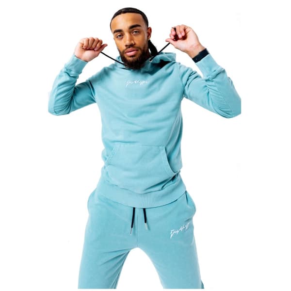Justhype Acid Wash Hoody TWLR-137, Mand, Sweatshirts, Blå