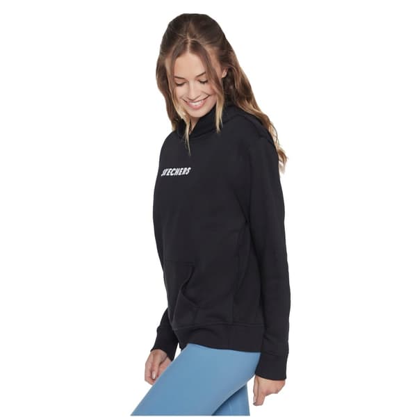 Skechers Signature Pullover Hoodie WHD69-BLK, Kvinna, Tröjor, Svart