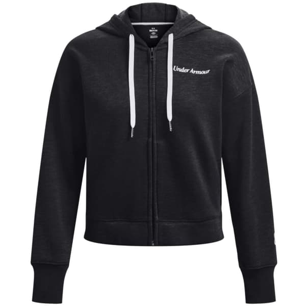 Under Armour Essential Fleece Script FZ Hoodie 1374106-001, Kvinna, Tröjor, Svart