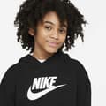 Miniatyrbild 3 av 5: Nike Tröja Sportswear Club French Terry Cropped Svart 12-13 Years Flicka