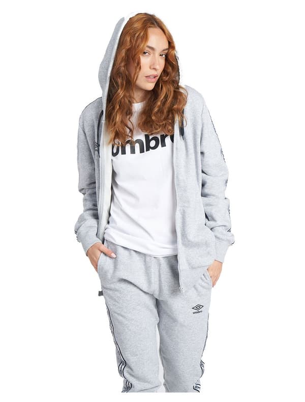 Umbro Fuld Lynlå Sweatshirt Taped Zip Hvid M Mand