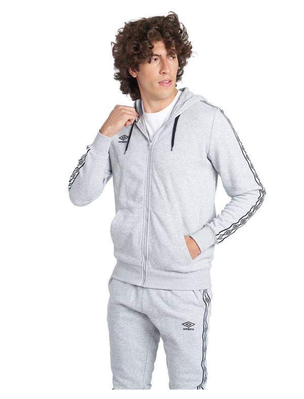 Umbro Fuld Lynlå Sweatshirt Taped Zip Hvid M Mand
