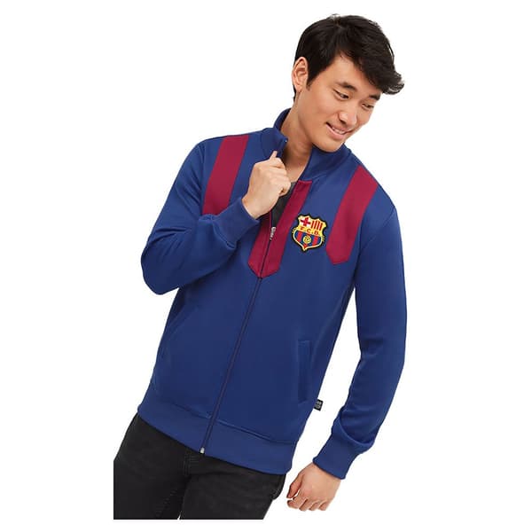 BarÇa Tröja Med Halv Dragkedja Vintage Blå XL Man