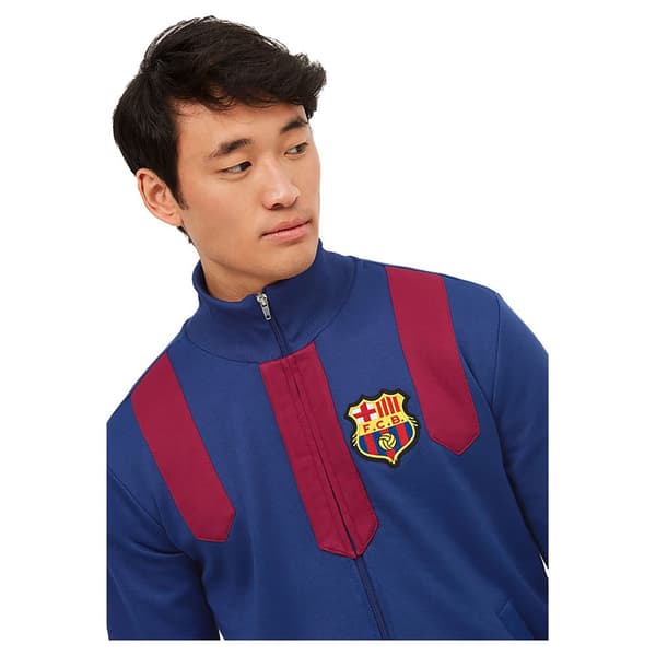 BarÇa Tröja Med Halv Dragkedja Vintage Blå XL Man