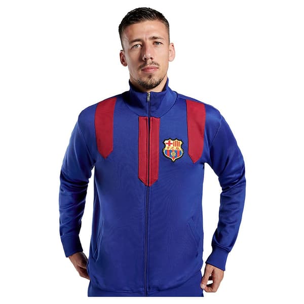 BarÇa Tröja Med Halv Dragkedja Vintage Blå XL Man