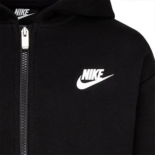 Nike Kids Täysi Vetoketjuhuppari Club Fleece High Low Musta 24 Months-3 Years