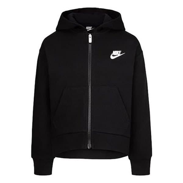 Nike Kids Täysi Vetoketjuhuppari Club Fleece High Low Musta 24 Months-3 Years