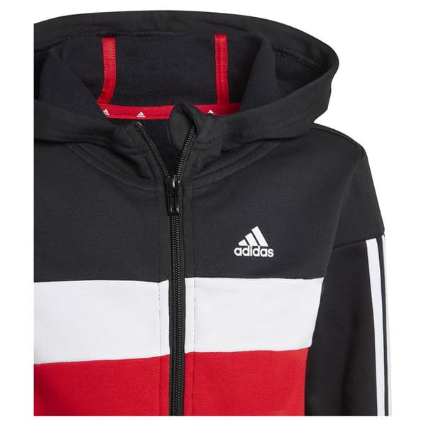 Adidas Stripes Colorblock Fleece Verryttelypuku Tiberio 3 Punainen,Musta 3-4 Years