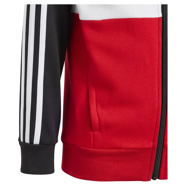Adidas Stripes Colorblock Fleece Verryttelypuku Tiberio 3 Punainen,Musta 3-4 Years