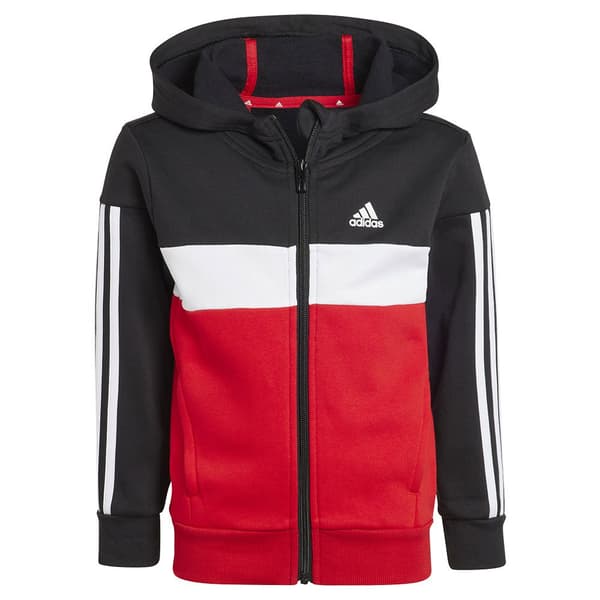 Adidas Stripes Colorblock Fleece Verryttelypuku Tiberio 3 Punainen,Musta 3-4 Years