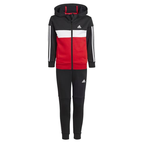 Adidas Stripes Colorblock Fleece Verryttelypuku Tiberio 3 Punainen,Musta 3-4 Years