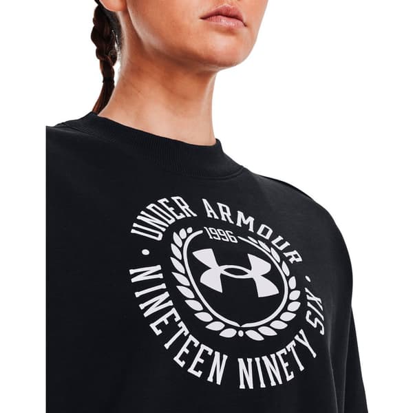 Under Armour Tröja Rival Fleece Crest Grp Crew Svart S Kvinna