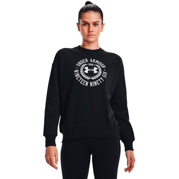 Under Armour Sweatshirt Rival Fleece Crest Grp Crew Sort S Kvinde