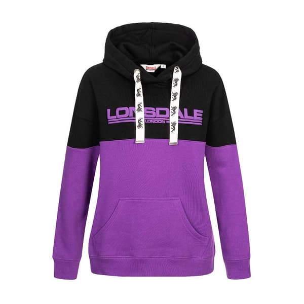 Lonsdale Luvtröja Wardie Svart,Lila S Kvinna